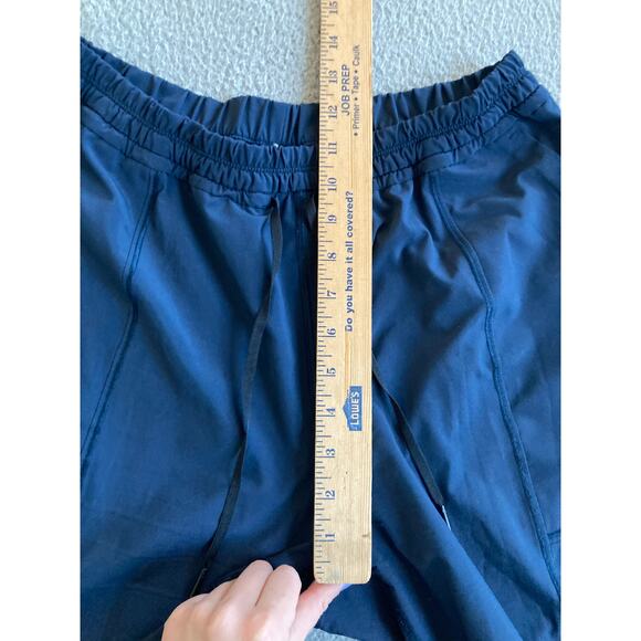 Lululemon Pants 8 Medium Cropped Pull On Stretch Pocket Navy Blue High Rise - Picture 11 of 13